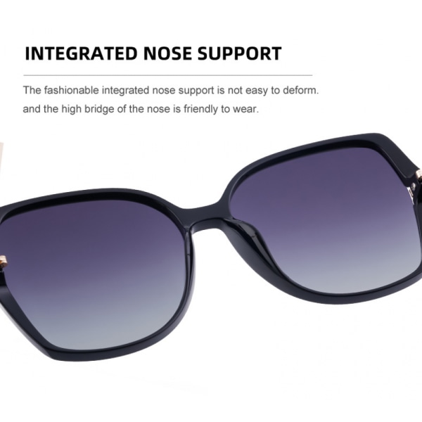 Polariserede solbriller til kvinder - Large Cover Trendy Flowers Frame UV400 beskyttelseslinser