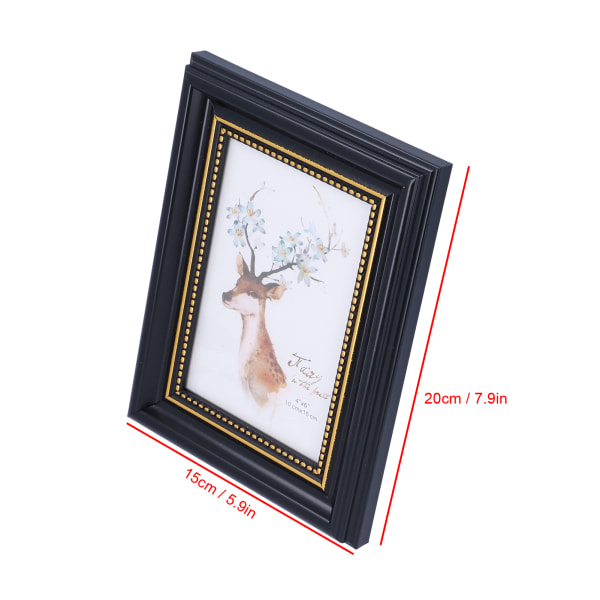4x6 Foto Ramme Billede Samling Skrivebordsvisning Væghængende Dekoration Ornament Gave Håndværk Black
