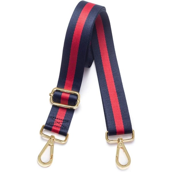 Crossbody håndtaske rem taske bred skulderrem justerbar udskiftningsbælte guitar stil blue-red