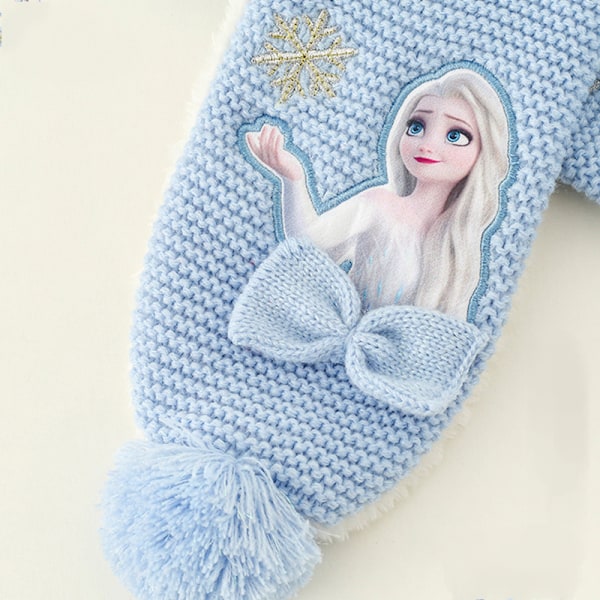Frozen Vintermössa, Vantar och Halsduk för Flickor, 3-delars Set, Plysch Varm Utomhuskomfort Inkluderar Presentask, Överraskningsjulklappar och Födelsedagspresenter Pink A