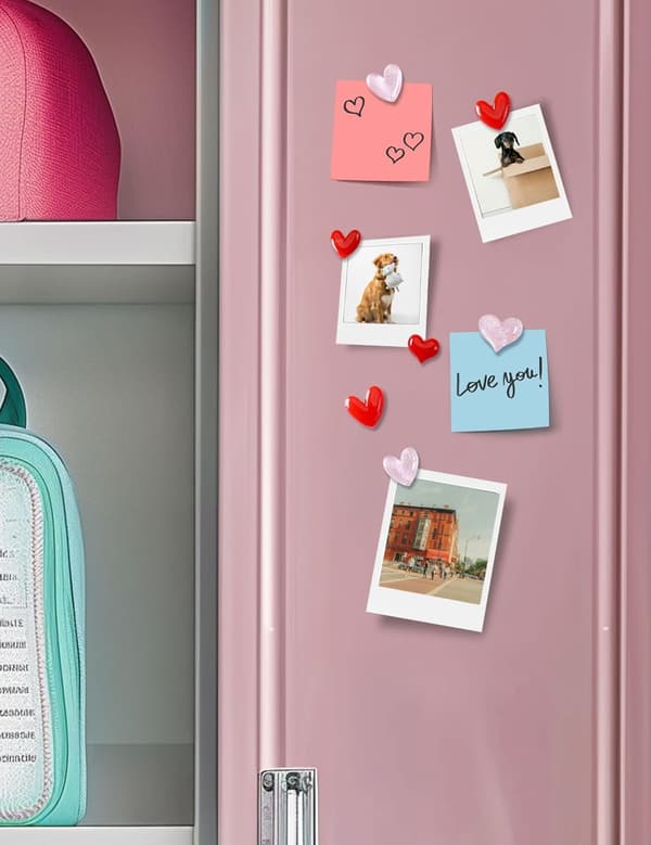 12 stk. Køleskabsmagneter Søde køleskabsmagneter, farverige magneter til whiteboard-skab, hjerteformede dekorative magneter til klasseværelset Pink Red