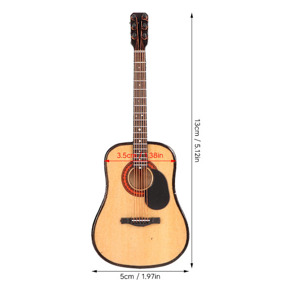 Miniatyr Tre Gitarmodell Høy Simulering Elektrisk Gitar Mini Musikk Instrument med Stativ og Etui for Hjemmedekor