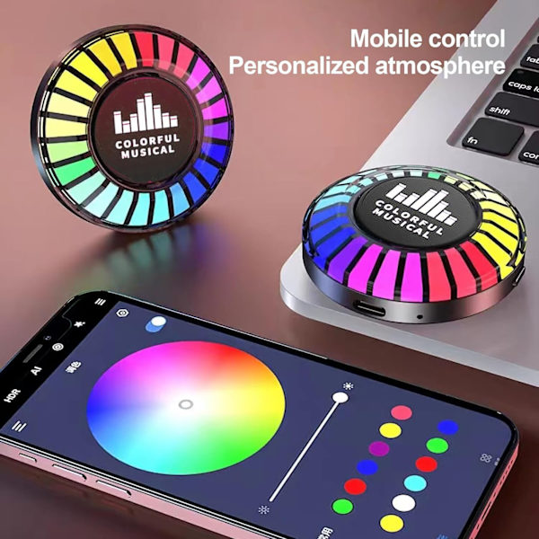 Luun johtavuuskaiutin Mini Bluetooth-kaiutin RGB-rytmivaloilla USB-ladattava kannettava langaton Bluetooth 5.0 -kaiutin