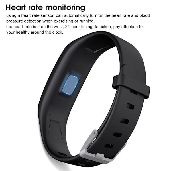 Smart Sports Armbånd Stor Fargerik Skjerm IP67 Vanntett Flere Sportsmoduser svart