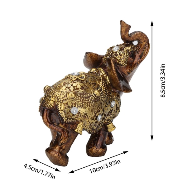 Elefantformad Harts Ornament Träkorn Europeisk Stil Hem TV-Skåp Hantverk Dekoration Guld L