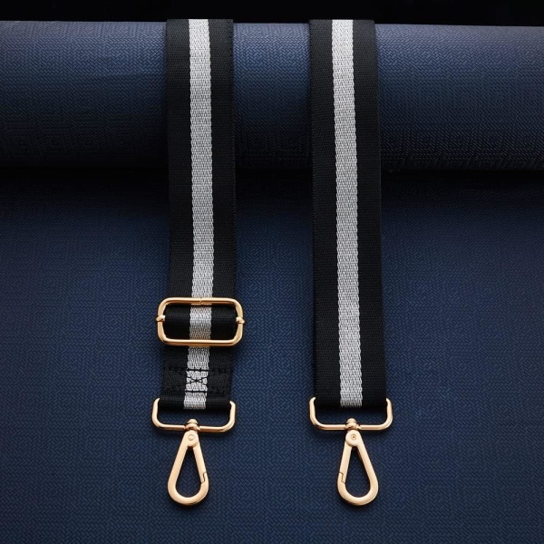 Bag Strap Erstatning Crossbody Justerbar Bred black and white