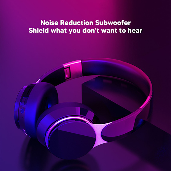 Bluetooth-hovedtelefoner med støjreduktion, stereo, dyb bas, foldbare, indtrækkelige, over øret, trådløse headset til sport og rejser