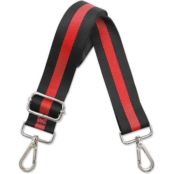 Veskestropp erstatning crossbody veske stripe Black Red