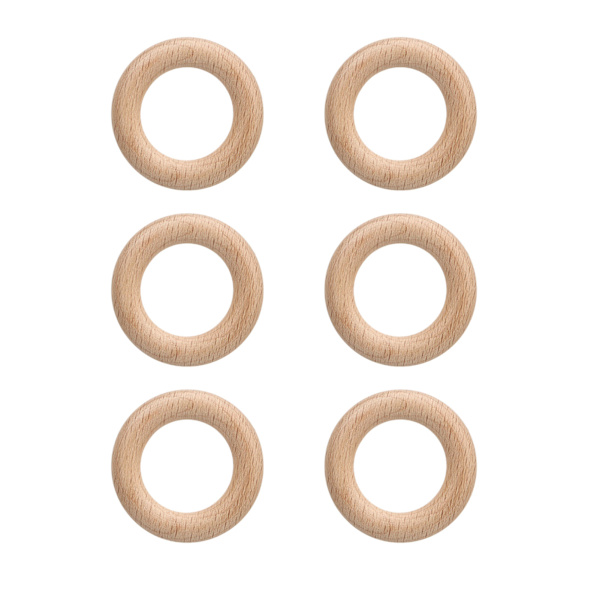 30 stk. Trering Ubehandlet Robust Bøg Fint Poleret Nem Farvning Makrame Ringe til Håndværk DIY Dekoration 5cm