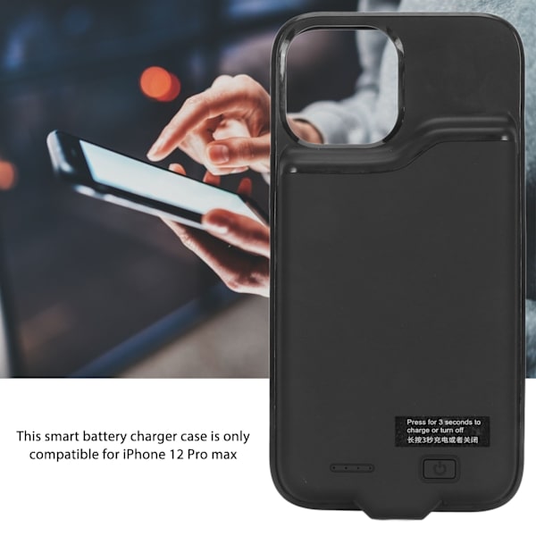 6,7 tommer 5500mAh batteri oplader etui eksternt powerbank batteri opladningsetui til Iphone 12 Pro Max Black