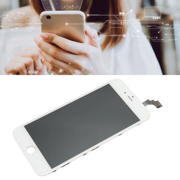 Mobiltelefon Skärm Digitizer Assembly Organic Light Emitting Diode Telefonreparationstillbehör med verktyg för IOS 6 Plus White