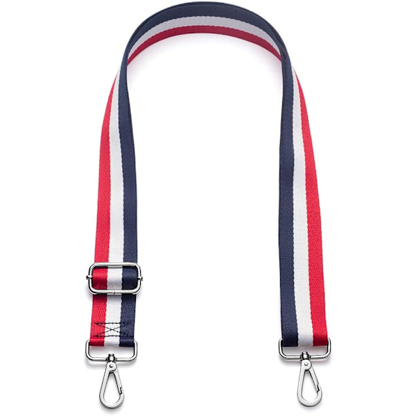 Veskebåndutskifting Skulderstropp Bred Skulderstropp Justerbar Canvas Stropper Håndveskebåndutskifting Belter Red White and Blue