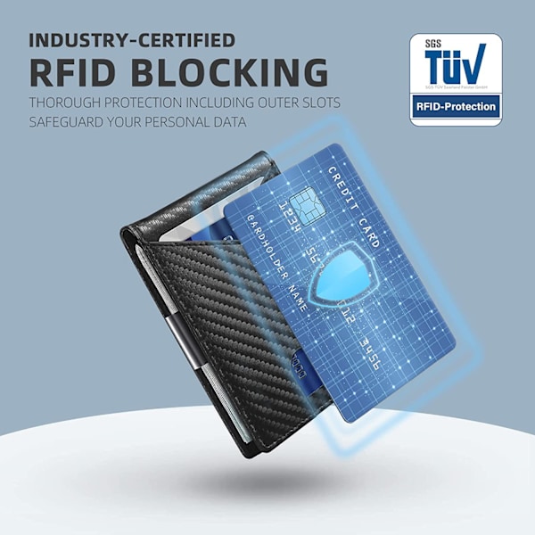 Plånbok för Män - med Pengaklipp Smalt Läder Fack Kreditkortshållare RFID-Blockering Tvåfaldig Minimalistisk Plånböcker, Överraskningsgåvor för Män Red
