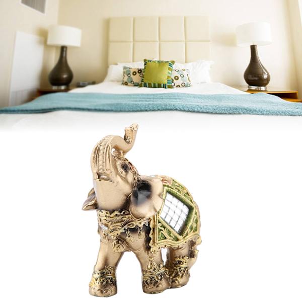 Lycklig Feng Shui Grön Elefant Staty Skulptur Välstånd Figur Souvenir Heminredning S