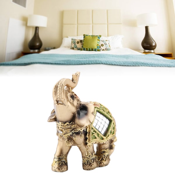 Lykke Feng Shui Grønn Elefant Statue Skulptur Velstand Figur Gave Hjem Dekorasjon S