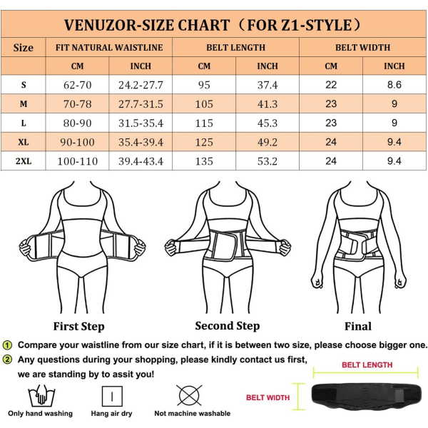 Midjetrenerbelte for kvinner - Midje Cincher Trimmer - Slanking Body Shaper Belte - Sportsbelte (UP gradert) black M