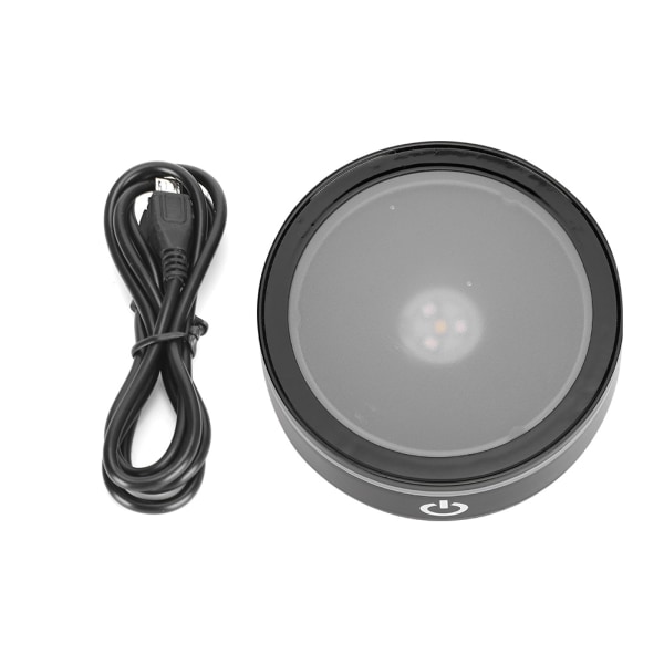 LED-base Krystal Sort Flad Berøring Multi-Mode Farverig Hvid Lys 3D Indre Udskæring Laser Base