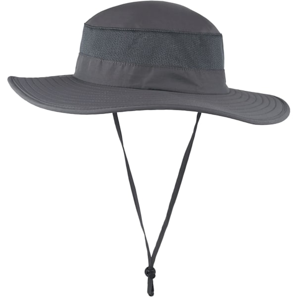 Solhatt för utomhus med UPF 50-skydd, vattentät fiskehatt, ansiktsöverdrag, sommarhatt med nackklaff Dark Gray
