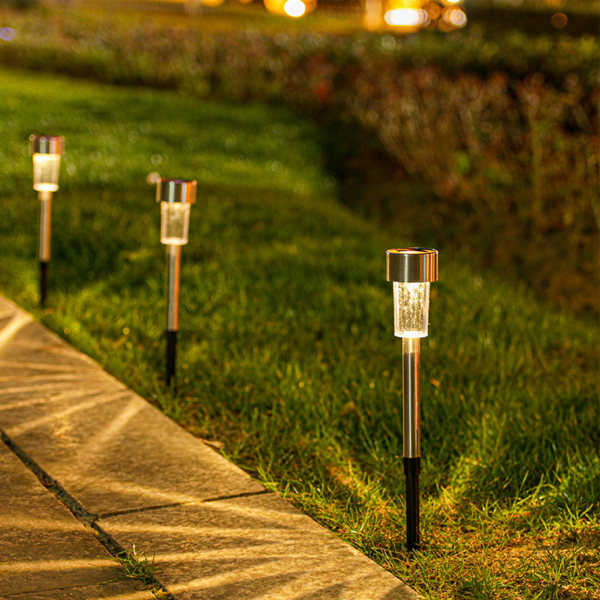 10 Pcs 4.5cm Solar Light Plug In Garden Landscape Pathway Lawn Decoration Lamp for Outdoor Patio Courtyard