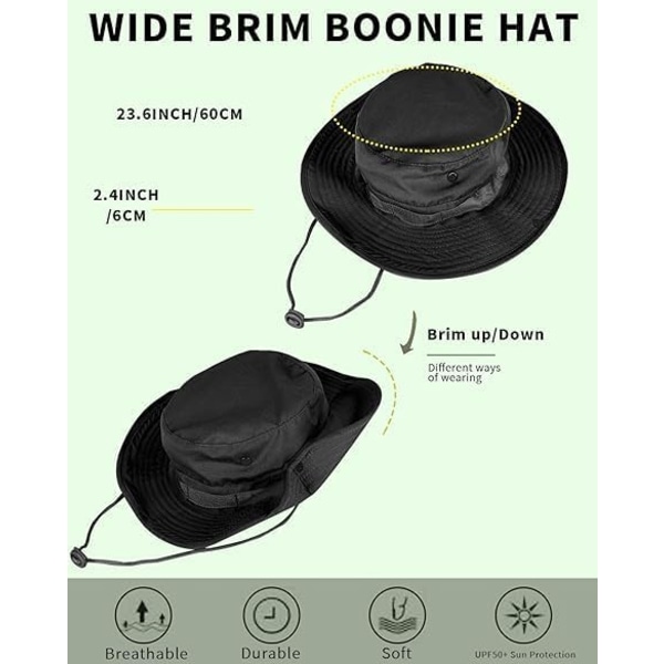 Solhatter for menn og kvinner bøttehatt UPF 50+ Boonie Hat Foldable UV-beskyttelse Fotturer Strandfiske Sommer Safari green Ruin