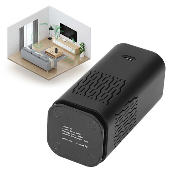Bilrenare Tornkanal Dubbel Inlopp Design Tredimensionell Cirkulerande USB Strömförsörjning 5V 260mA Svart Reningsverktyg