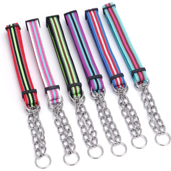 Reflekterande Martingale Hundkollar, Justerbar Mjuk Neopren Vadderad Andningsbar Nylon Halsband för Valp, Medelstora och Stora Hundar, Lila, L Purple L