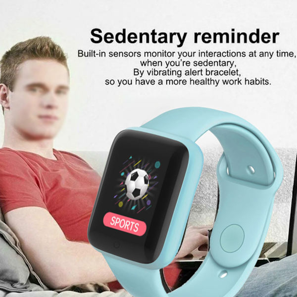 1,4 tommer Smart Watch 150mAh Skridttæller Alarm Indgående Besked Alert Sportstilstand Vandtæt Fitness Watch til IOS 9.0 til Android 5.0 Smartphone Blue