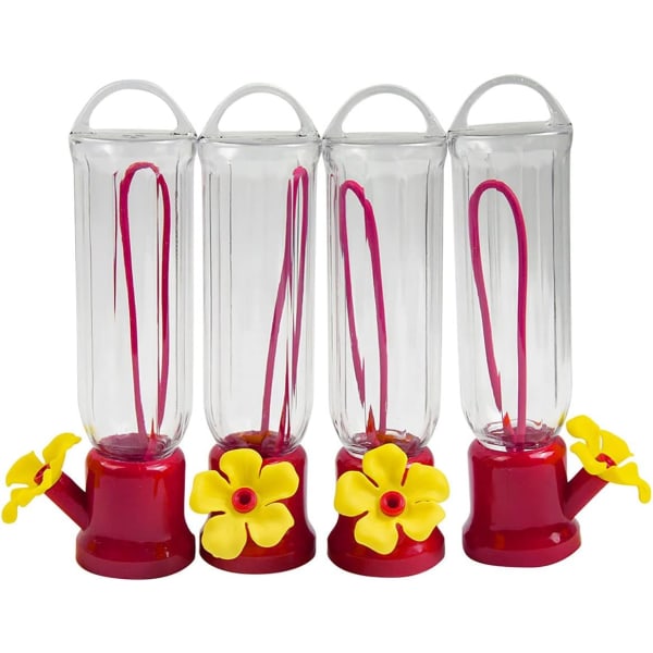 4 pakke mini kolibrimatere for utendørs henging - 2,3 oz småfuglmater for hagedekorasjon ute, hagegaver til foreldre/venner/barn