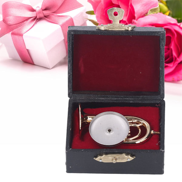 Miniatyr Tuba Modell Messing Forgylt Euphonium Mini Miniatyr Tuba Musikk Instrument Modell Gave Med Base