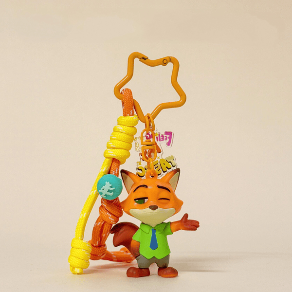Zootopia Nick Wilde Nyckelring - Söt Rävkaraktär Väskberlock med Paracordrem Nick