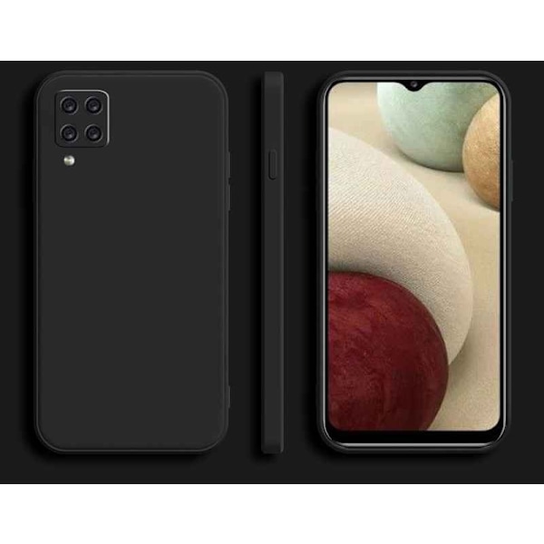 Samsung Galaxy A12 Skal - Mikrofiber Silikon Svart