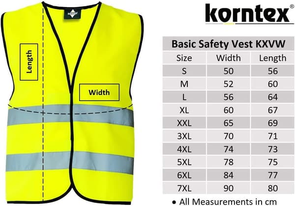 Säkerhetsväst Korntex Standard - Gul Gul S