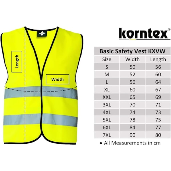Sikkerhedsvest Korntex Standard - Gul Gul S