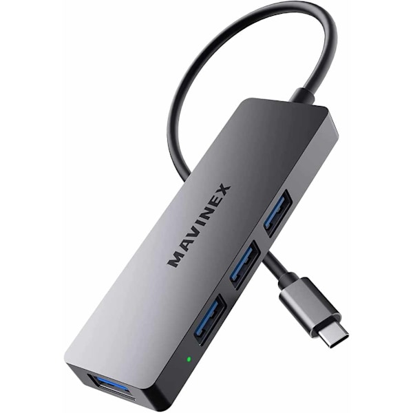USB C Hub SuperSpeed - 4 portar Svart