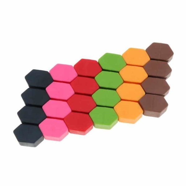 2-Pack - Kabelhållare - Självhäftande Hexagon Fyra Kablar Vit