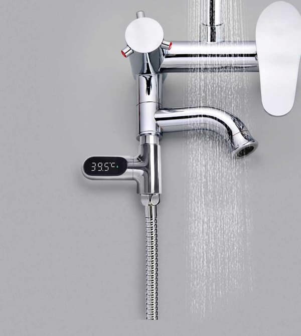 Digital Duschtermometer med LED-display – Exakt Temperaturvisning i Real Tid Silver