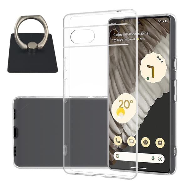 Google Pixel 7 Shell & Square Finger Holder - Suojaa ja mukavuutta - Musta