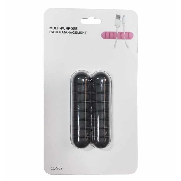 2-Pack - Kaapelipidike - Itsekiinnittyvä seitsemän kaapelia Grey