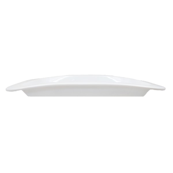 Rektangulær porcelænstallerken - bueformede buede kanter - 4 pakke Vit