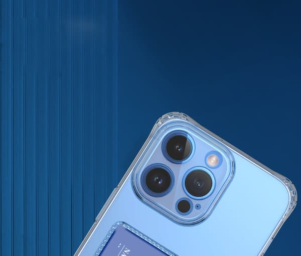iPhone 14 Pro Transparent Skal med Sid-Korthållare - Hållbart och Lätt