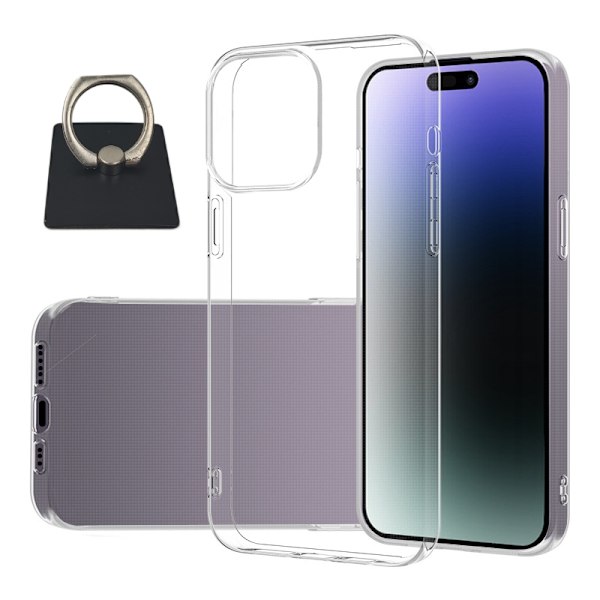 iPhone 15 Pro Shell &Square Finger Holder - Suojaa ja mukavuutta - Musta
