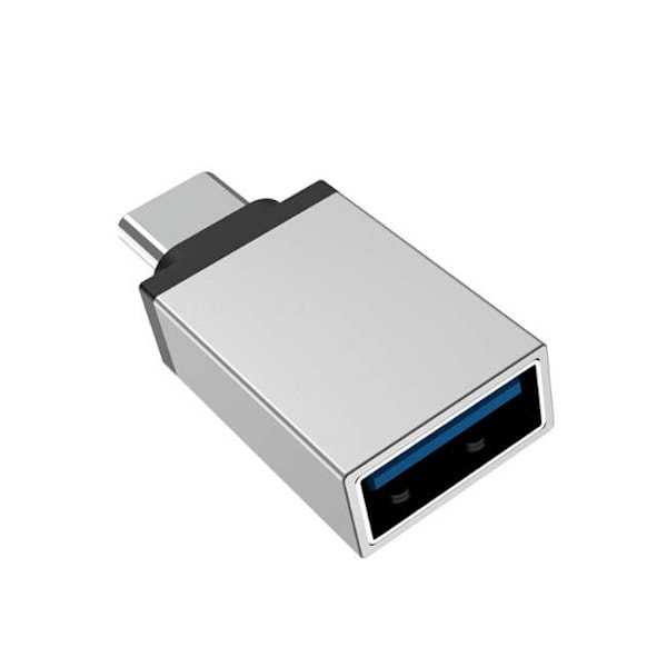 Adapter USB-A (Hona) till USB-C (Hane) Silver