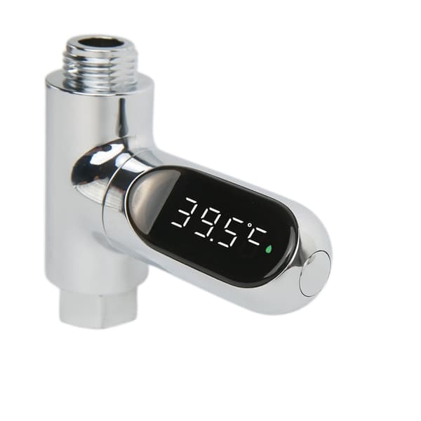 Digital Duschtermometer med LED-display – Exakt Temperaturvisning i Real Tid Silver