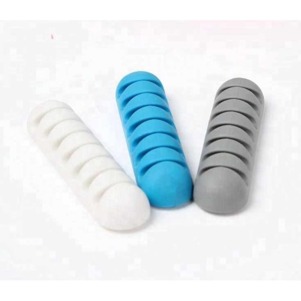 2-Pack - Kaapelipidike - Itsekiinnittyvä seitsemän kaapelia Grey