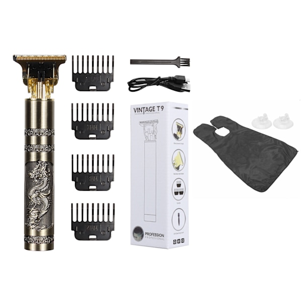 Hår- og skægtrimmer Deluxe-sæt + gratis barberforklæde - Drake