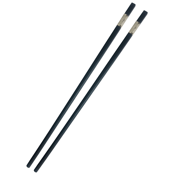 Chopsticks - Silver Colored Flower - 10 pairs Svart