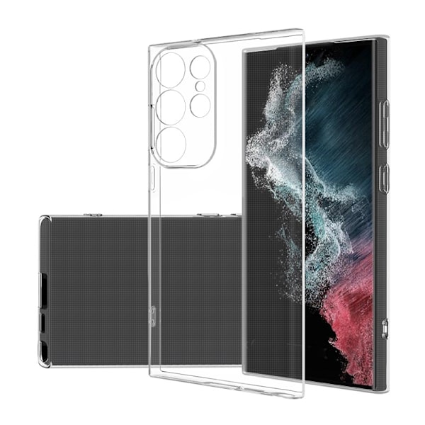 Samsung Galaxy S23 Ultra - gennemsigtigt cover + fuldt hærdet beskyttelsesglas