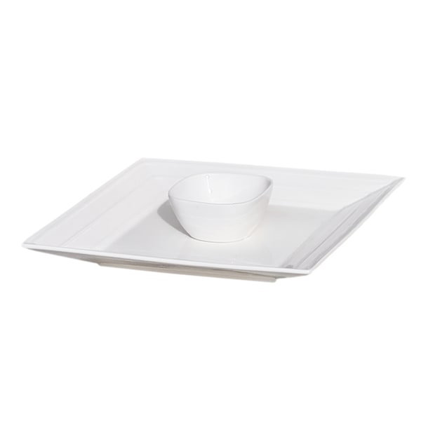 Spisestel i porcelæn B001 Tallerken og skål - 12 dele Vit