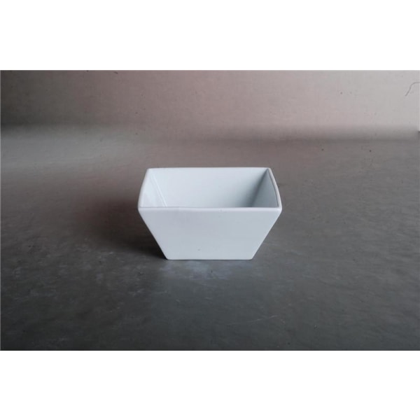 Porcelænsskål firkantet - 12-pak Vit