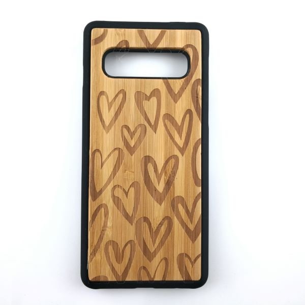 Samsung Galaxy S10 - Real wood with print - Hearts